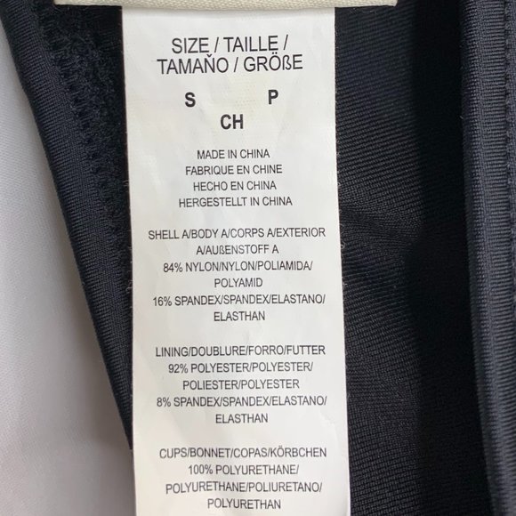 Kate Spade Black White Treasure Beach Logo Bikini Top Sports Bra Size Small - Picture 9 of 13